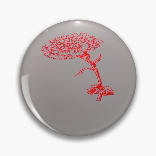 Item preview, Vintage Carnation Botanical Line Art Illustration Red Ink designed and sold by taiche.