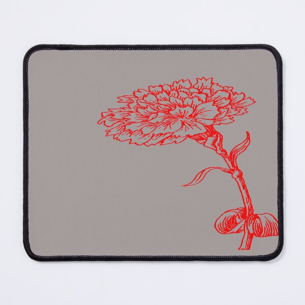 Item preview, Vintage Carnation Botanical Line Art Illustration Red Ink designed and sold by taiche.