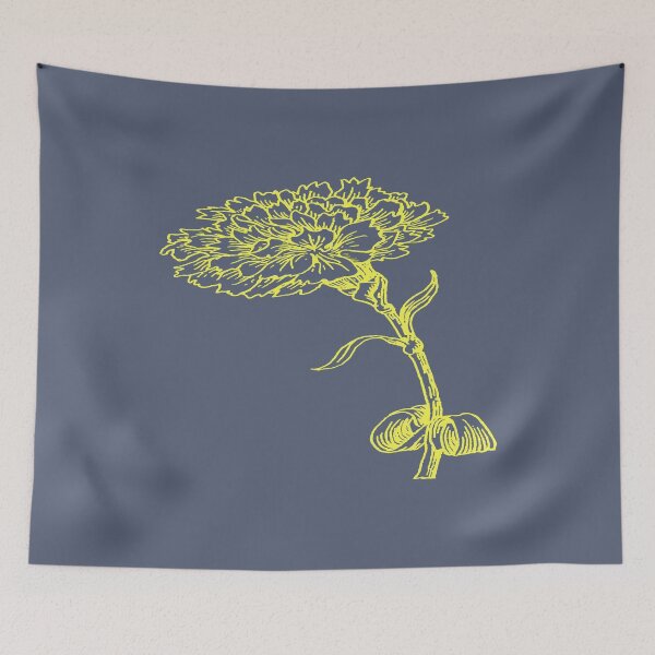Item preview, Vintage Carnation Botanical Line Art Illustration Yellow Ink designed and sold by taiche.