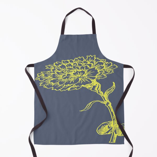 Item preview, Vintage Carnation Botanical Line Art Illustration Yellow Ink designed and sold by taiche.
