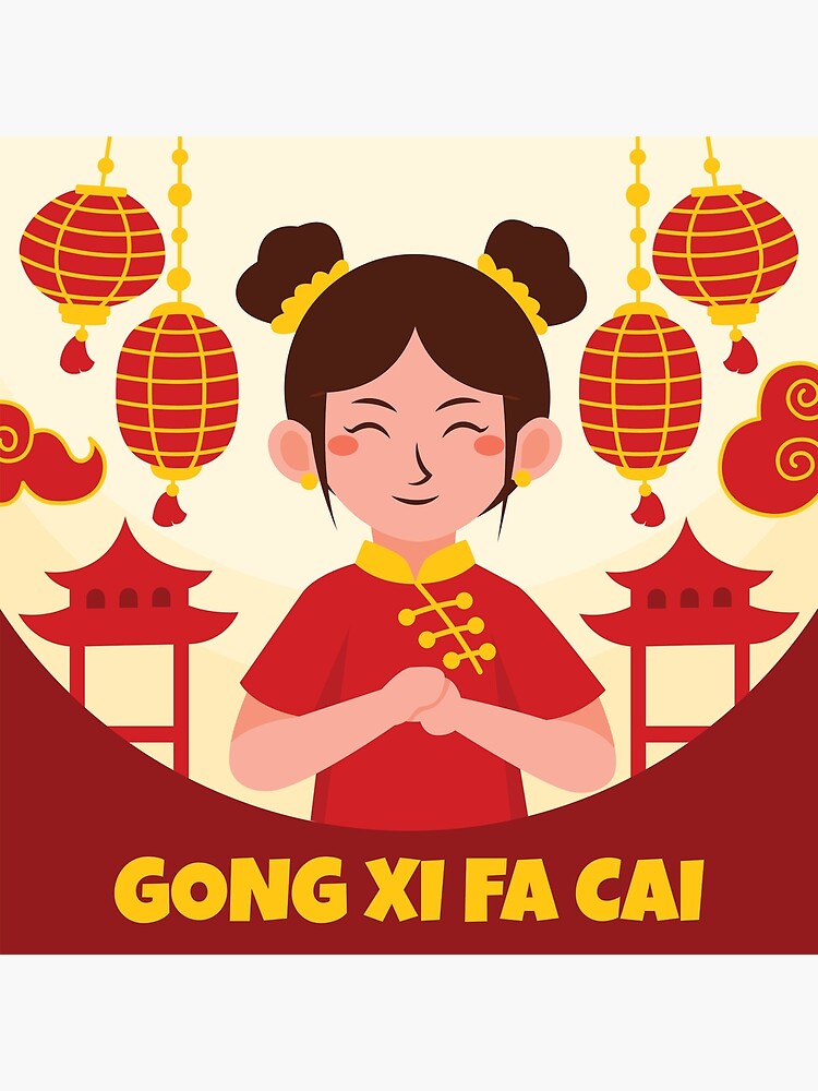Discover Gong Xi Fa Cai Greeting Card Premium Matte Vertical Poster
