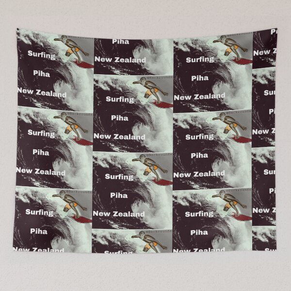 Item preview, Surfing Piha New Zealand designed and sold by Jacinta hunt.
