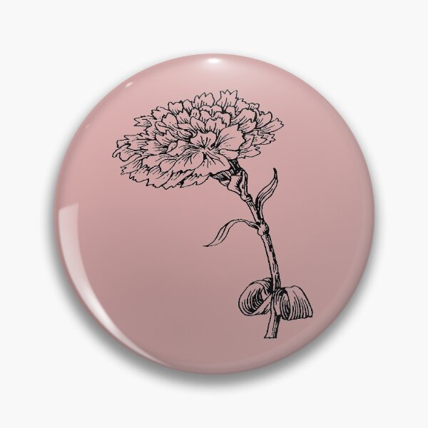 Item preview, Vintage Carnation Botanical Line Art Illustration Black Ink designed and sold by taiche.