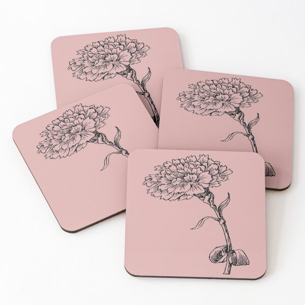 Item preview, Vintage Carnation Botanical Line Art Illustration Black Ink designed and sold by taiche.