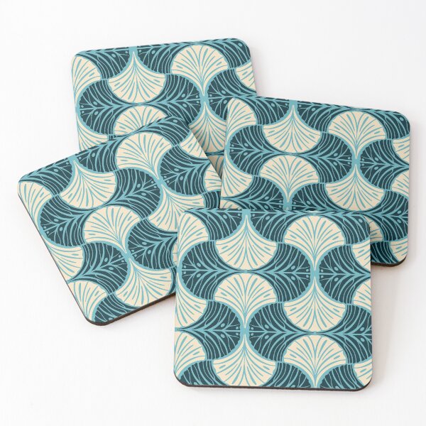 Item preview, Blue Geometric Seashell Wallpaper designed and sold by Simplulina.