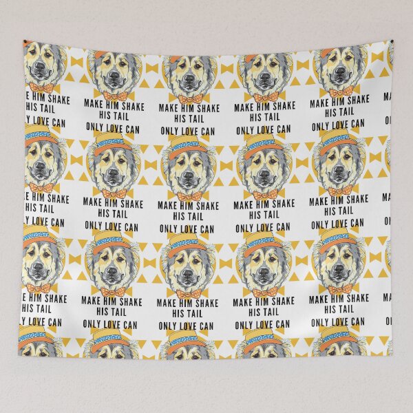 Item preview, Funny Dog with a bow tie and Hat Proverb: Only love can make him shake his tail designed and sold by Hinny8.
