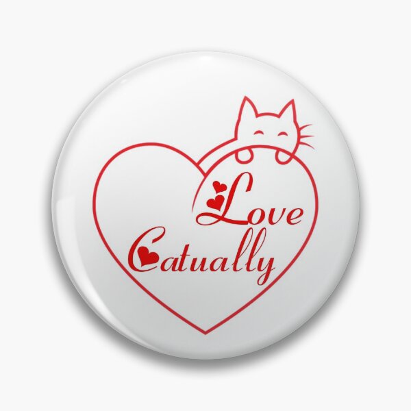 Aperçu de l'œuvre Amour Catually chat sur coeur rouge créée et vendue par KuteCollection.