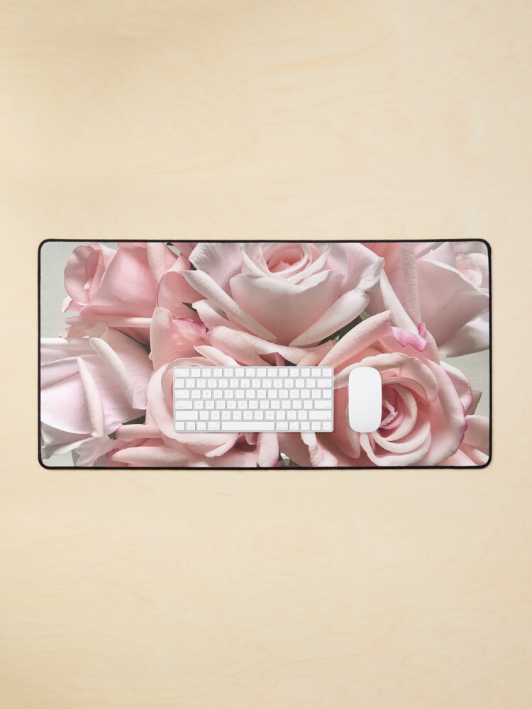 Thumbnail 1 of 5, Mouse Pad, Country Pastel Pink Roses Small Pattern on Neutral Background designed and sold by InmaVassar.