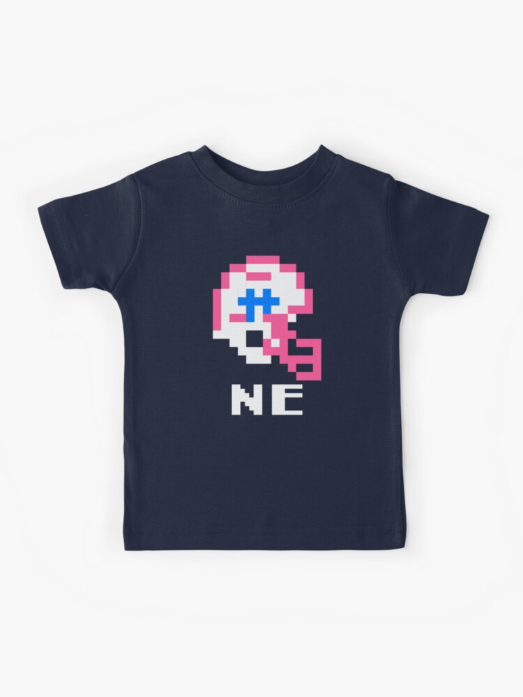 Mens V Neck Tecmo Bowl Patriots Helmet NES Shirt T-Shirt Small Blue