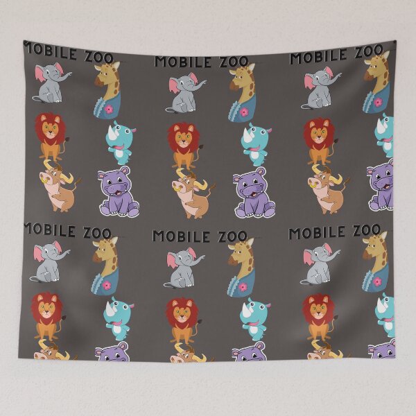 Item preview, Mobile Vintage Zoo for the Big Six - Lion,Giraffe, Bufallo,Hippo, Rhino,Elephant designed and sold by Hinny8.