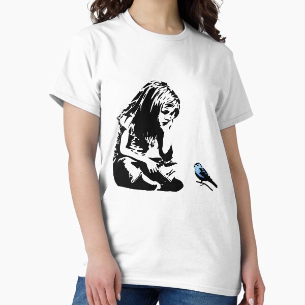 Vista previa del artículo con la obra «Banksy Canvas Print Chica con Bluebird», diseñado y vendido por Adrianne8429.