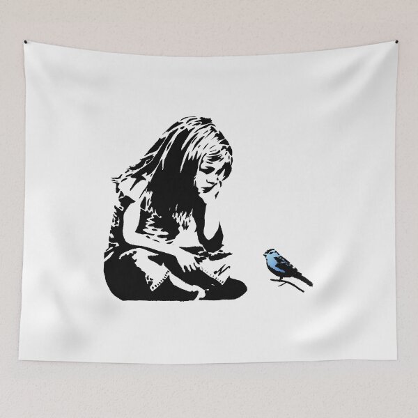 Item preview, Banksy Canvas Print Girl With Bluebird designed and sold by Adrianne8429.