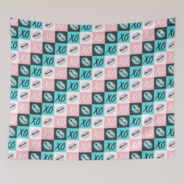 Aperçu de l'œuvre Bisous d'amour rose et turquoise Xoxo créée et vendue par Designsbymelii4.