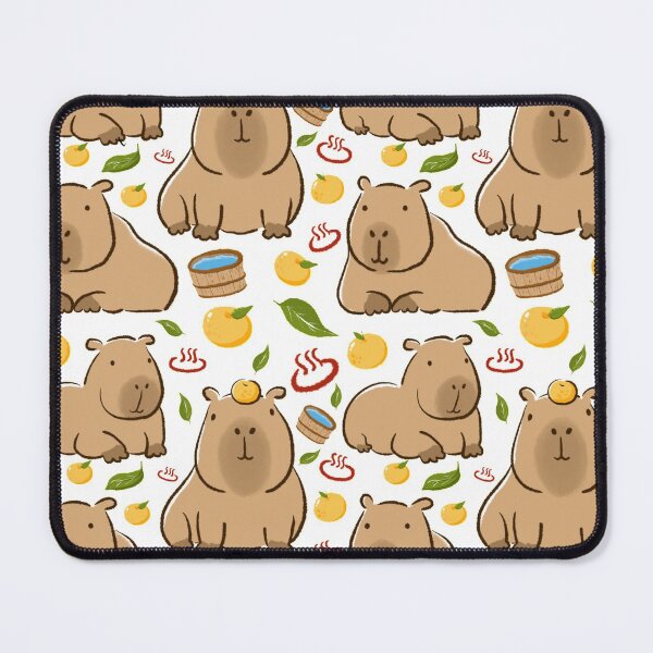 Item preview, Capybara yuzu onzen bath pattern designed and sold by KapiCapybara.