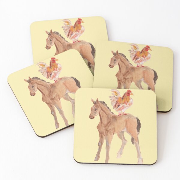 Item preview, baby horse and chicken are bffs watercolor designed and sold by captainringtail.