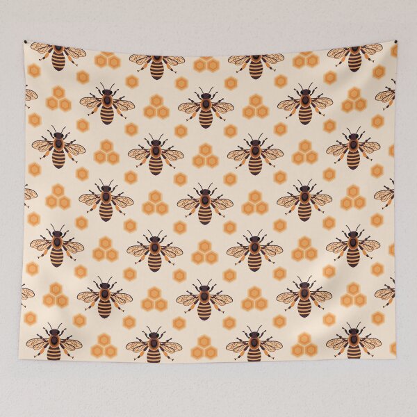 Item preview, Honey bee with honeycomb cells  designed and sold by CatheriLove.