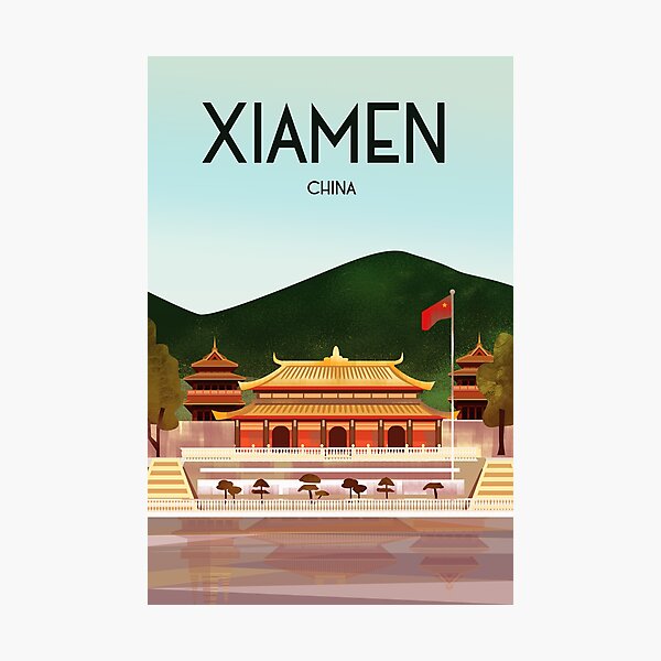 Item preview, Xiamen China temple travel poster designed and sold by Arctic frame studio.