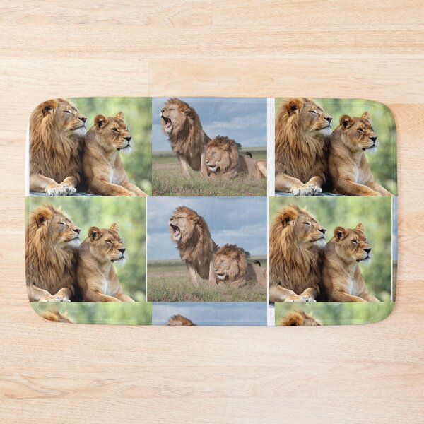 Item preview, Floral Two Lions in grassland. designed and sold by Hinny8.