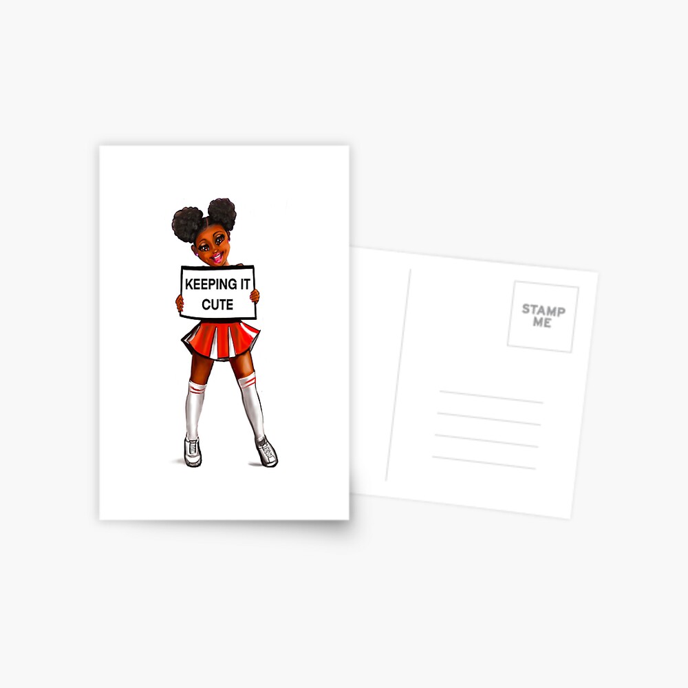 black anime girl cheerleader #002 with Afro hair in puffs, dimples, brown  eyes and dark brown skin side profile. Hair love ! Art Board Print for  Sale by Artonmytee