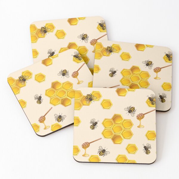 Item preview, Seamless pattern bees and honeycomb designed and sold by CatheriLove.