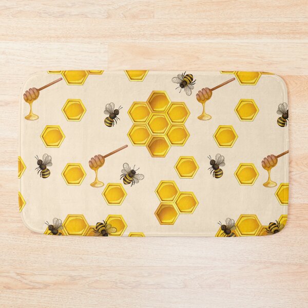 Item preview, Seamless pattern bees and honeycomb designed and sold by CatheriLove.