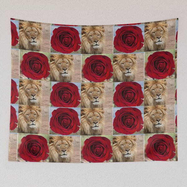 Item preview, Floral Red Roses and the Lion designed and sold by Hinny8.