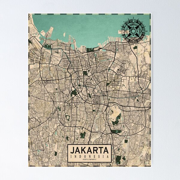 Item preview, Jakarta City Map of Indonesia - Vintage designed and sold by deMAP.