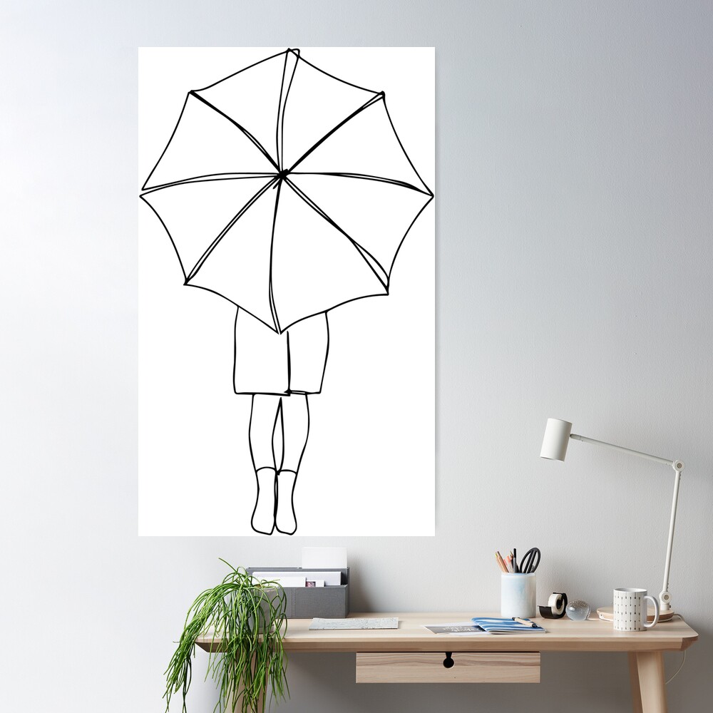 Little cute girl flying on an umbrella. 1637410 Vector Art at Vecteezy