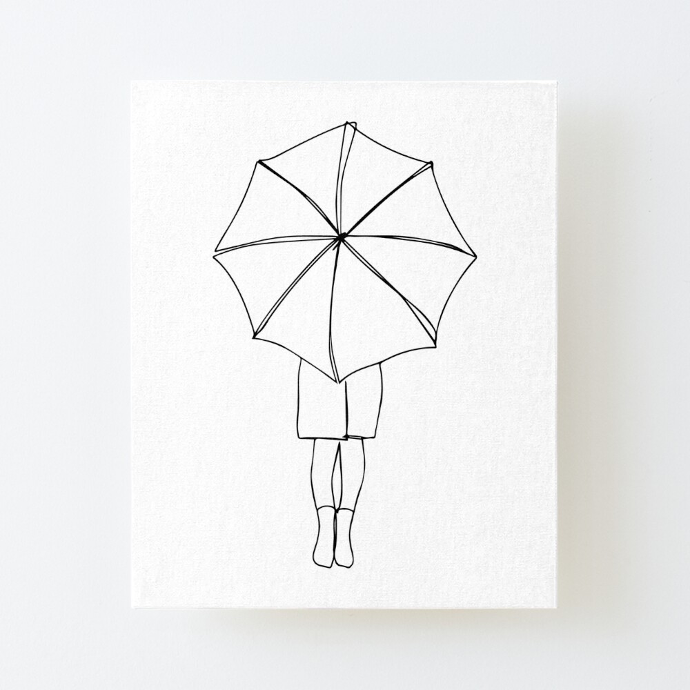Woman holds umbrella sketch transparent background PNG clipart | HiClipart