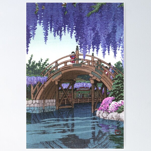 Item preview, Wisteria at Kameido by Kawase Hasui designed and sold by Takeda-art.