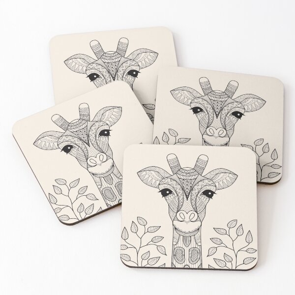 Item preview, Adorable Giraffe in Sacred Mandala designed and sold by Fashion-vintage.