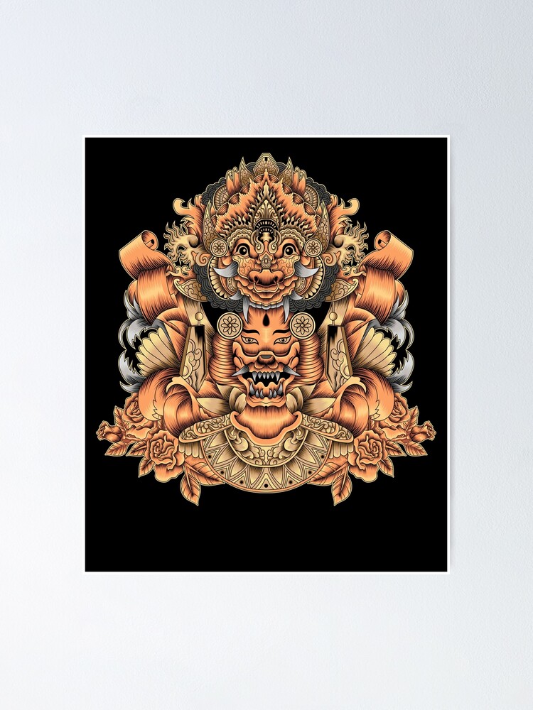 Barong Rangda Barong Mask King Of The Spirits Bali Poster By