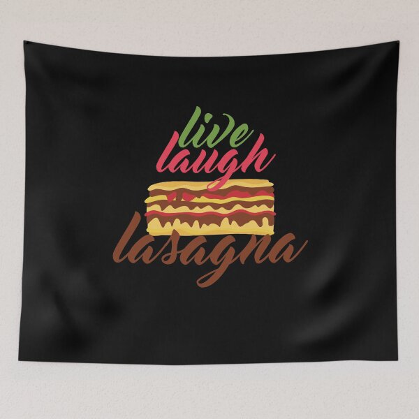 Item preview, live laugh lasagna funny food lovers quote with lasagna illustration  designed and sold by KElife.