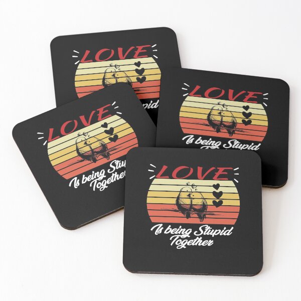 Item preview, Love is being stupid together - valentines day gift idea - brids love for couples  designed and sold by Yonshop.
