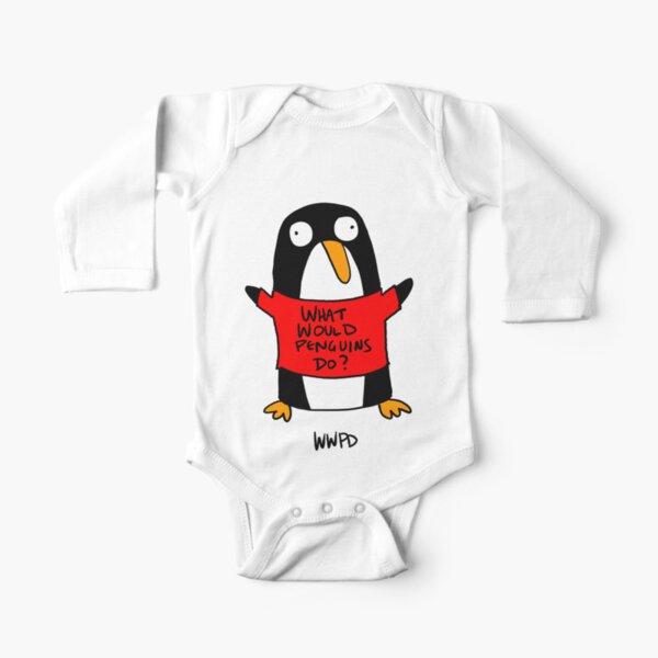 What Would Penguins Do? Long Sleeve Baby One-Piece