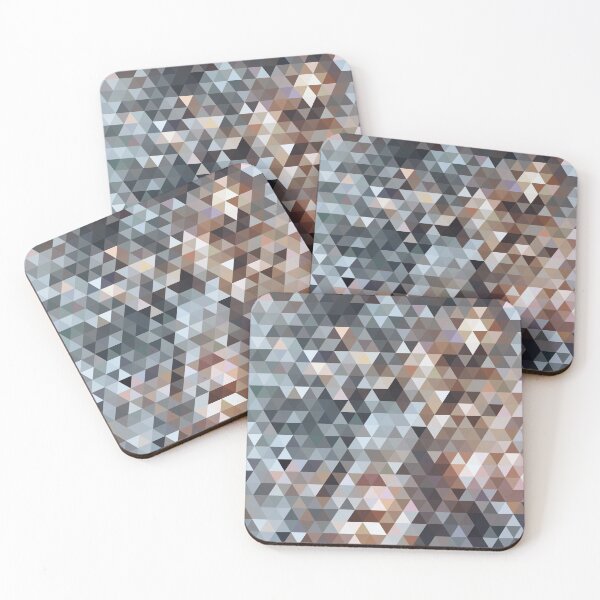 Item preview, Grey and brown pixel triangle pattern designed and sold by by-jwp.