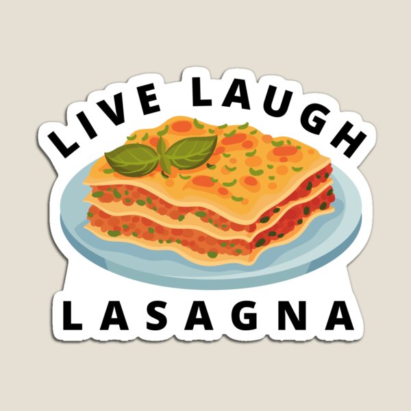 Item preview, Funny Live Laugh Lasagna Sticker designed and sold by Paper Hearteu.
