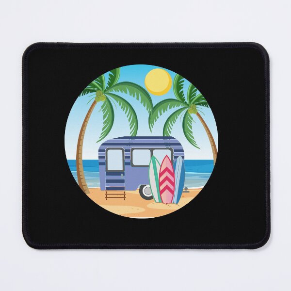 Item preview, blue van with surfboard designed and sold by KElife.