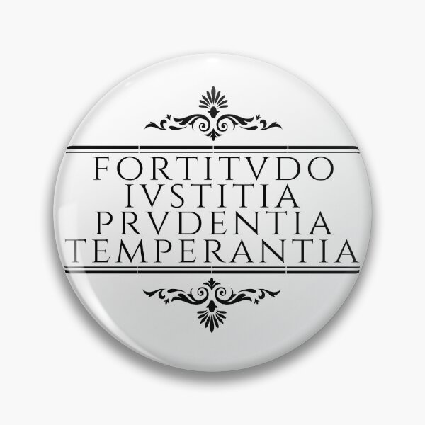 Item preview, Four Cardinal Virtues -  Fortitude, Justice, Prudence, Temperance - Stoicism - Stacked Black designed and sold by ElementJourney.