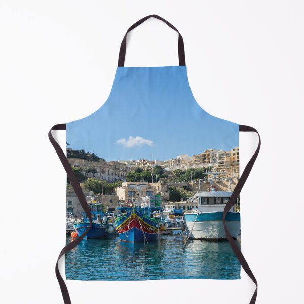 Item preview, Cheerful Maltese - Traditional Fishermen Boats at Gozo Mgarr Harbor designed and sold by Georgia Mizuleva.