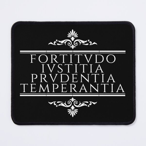 Item preview, Four Cardinal Virtues - Fortitude, Justice, Prudence, Temperance - Stoicism - Stacked White designed and sold by ElementJourney.