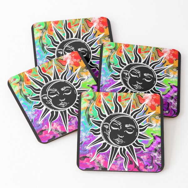 Item preview, Celestial rainbow sun marble design designed and sold by GirlofRandom.