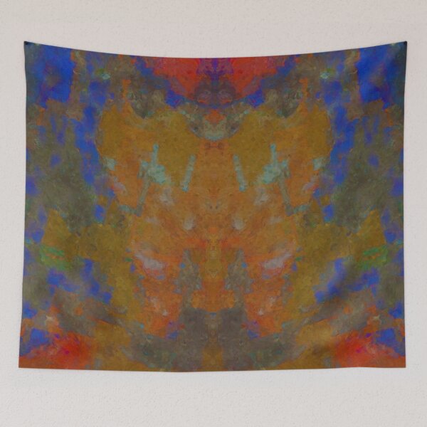 Item preview, Abstract Oil Painting in Blue and Yellow Tones designed and sold by funpix-shop.