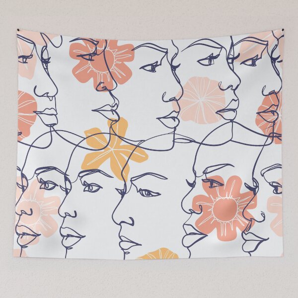 Item preview, beautiful women faces line art designed and sold by Sya Prints.