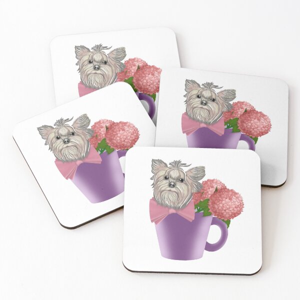 Item preview, Yorkshire Terrier with flowers designed and sold by KateQR.