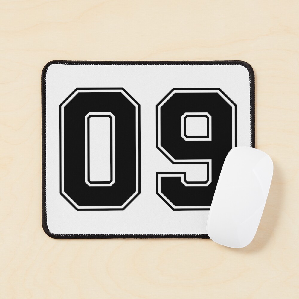 09 American Football Classic Vintage Sport Jersey Number in black number on  white background for american football, baseball or basketball | Hardcover