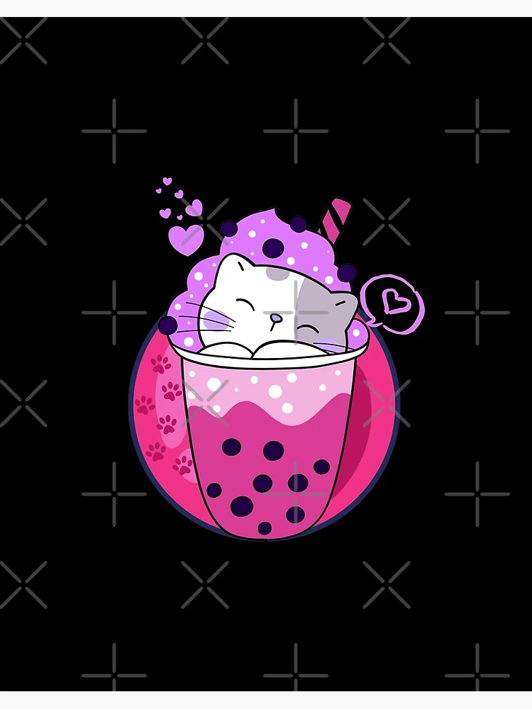 Kawaii Japanese Anime Cat Bubble Tea - Neko Kitty Drawing by DNT Prints -  Pixels