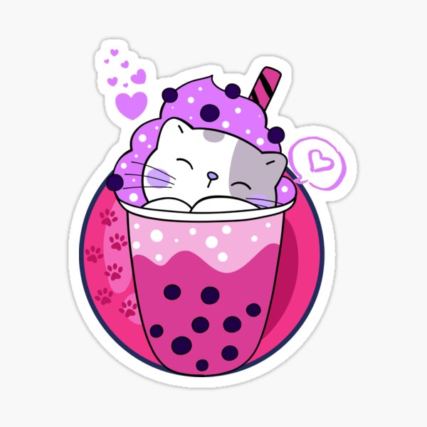 Cat Boba Tea Bubble Tea Anime Kawaii Neko T-Shirt Sticker by DHBubble -  Pixels