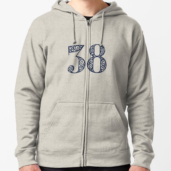 Baseball Player 38 Jersey Outfit No #38 Sports Fan Gift Zip Hoodie