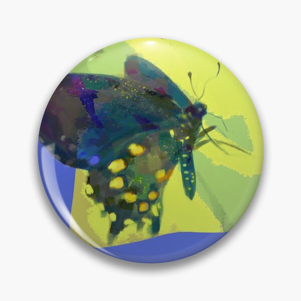 Item preview, Blue Butterfly Freehand Drawing on Yellow designed and sold by techno-mantis.
